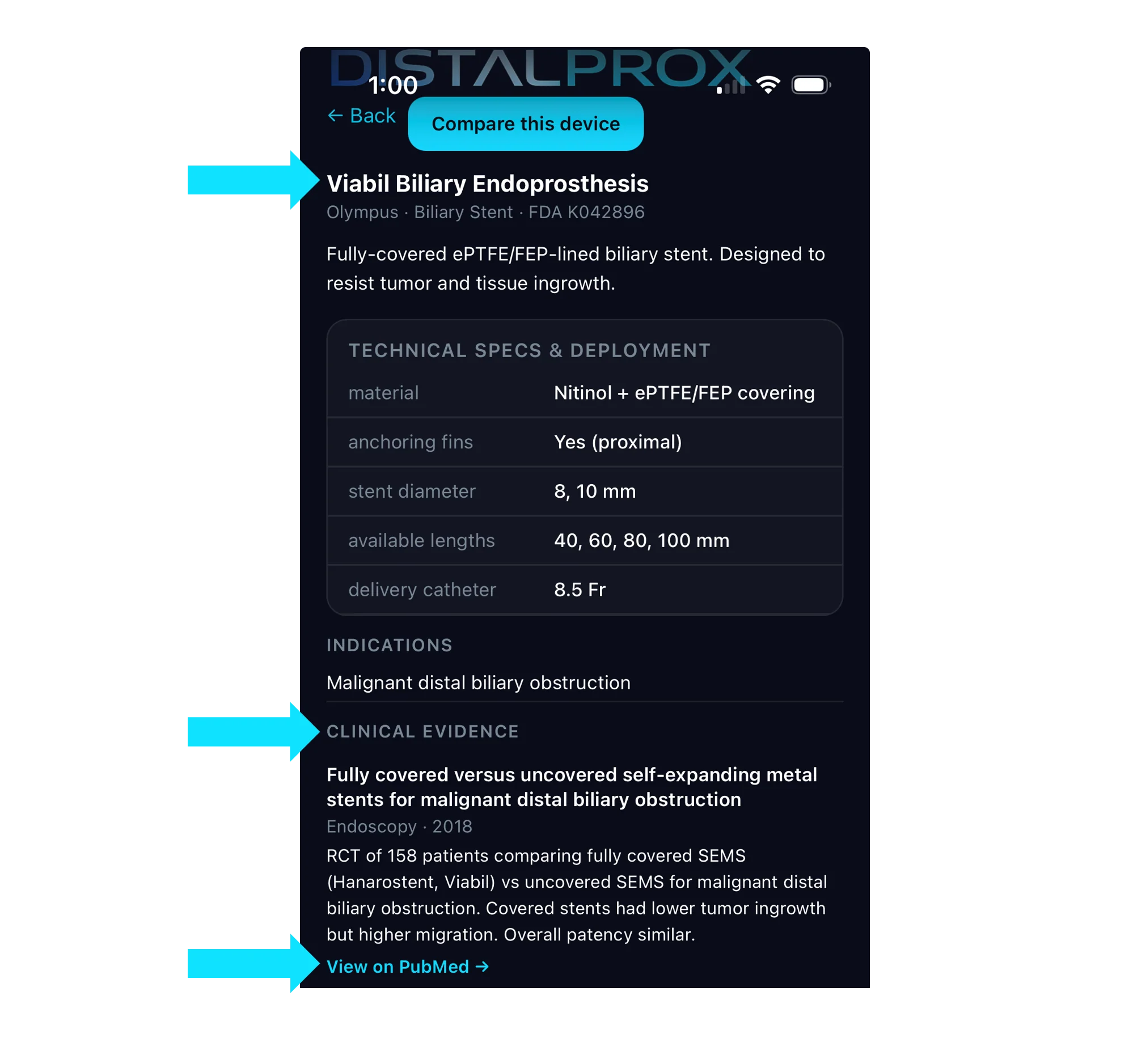 DistalProx clinical evidence screen